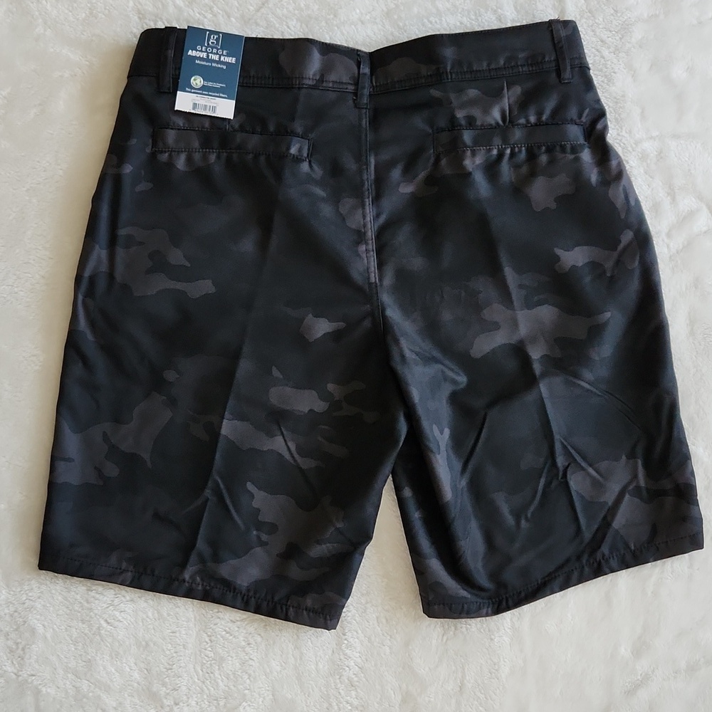 🩳 George Men’s Black Camo Commuter Shorts – Size 40, NWT, Moisture-Wicking - Picture 2 of 13